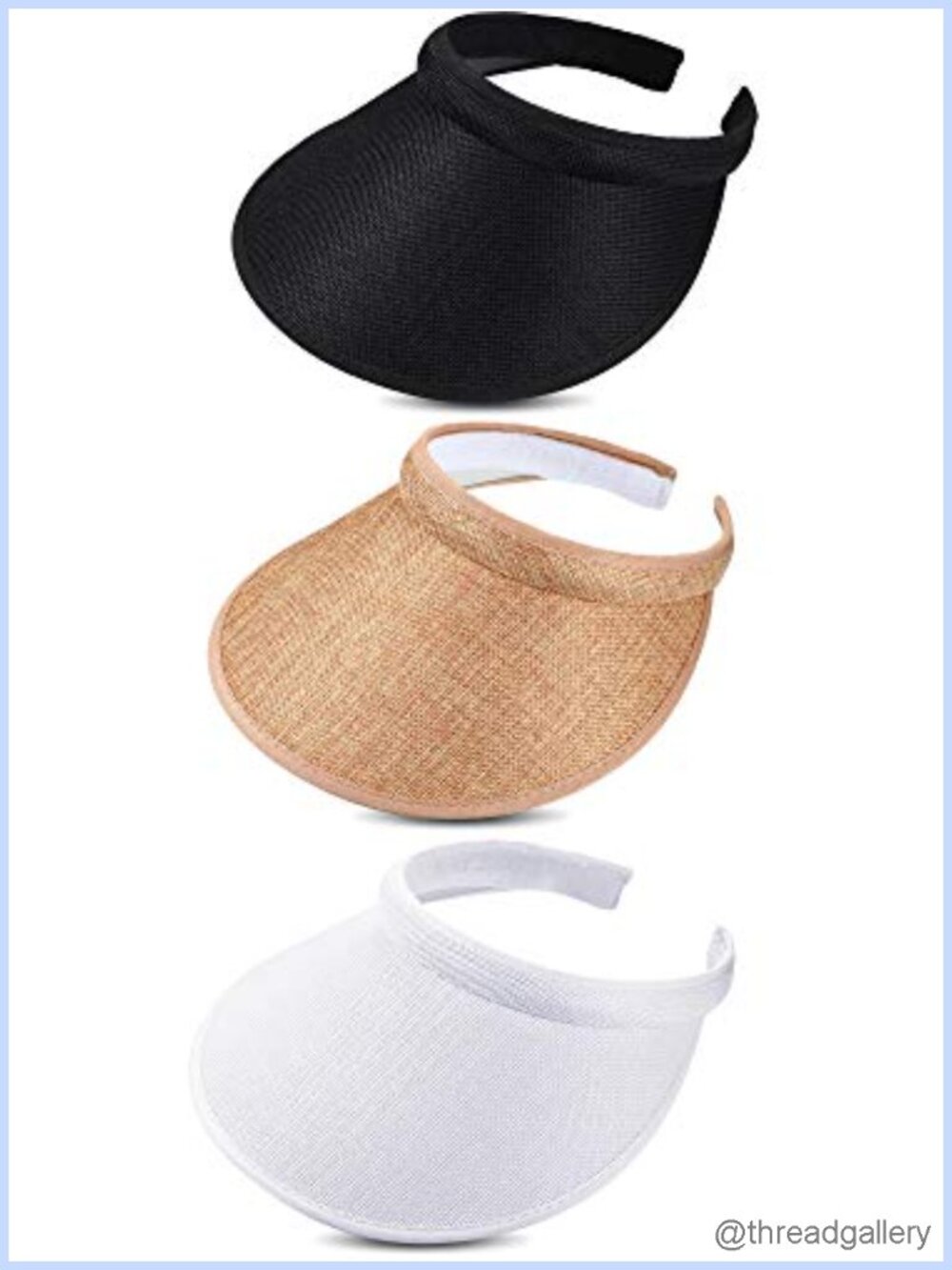 3 Pcs UV Protection Adjustable Wide Brim Sun Visor Hats